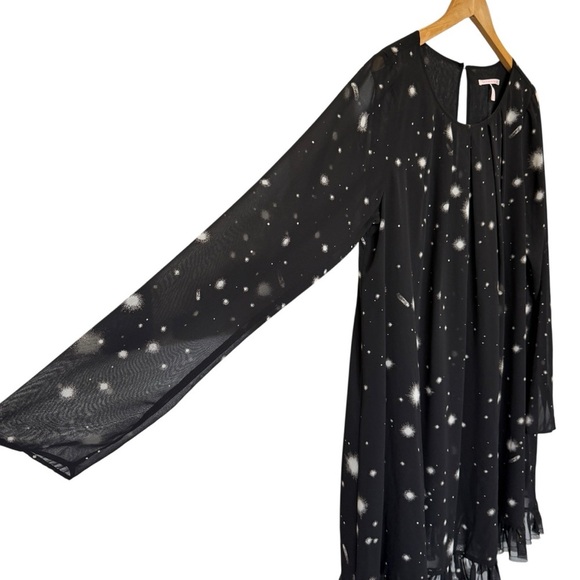 Victoria's Secret XL Black Starry Sheer Chiffon Long Sleeve Dress Party Cocktail - Picture 5 of 11